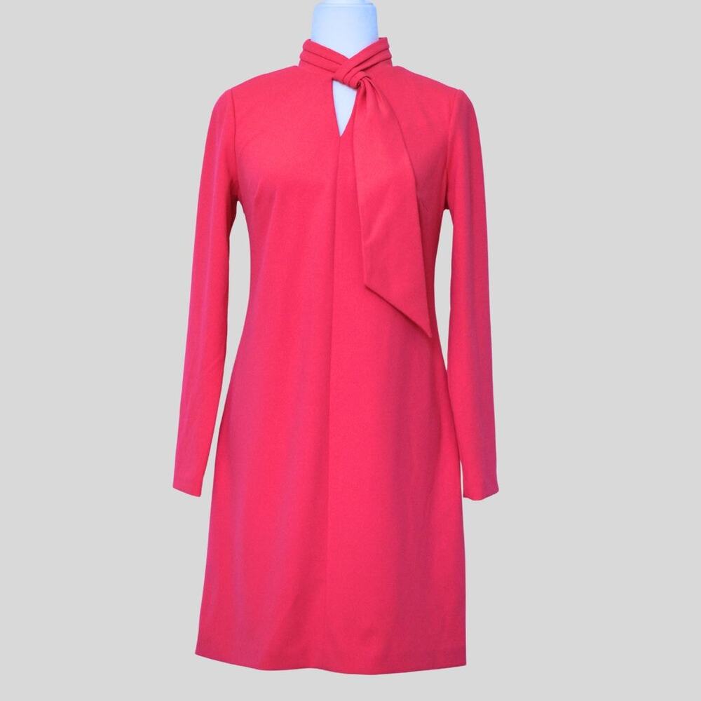 CALVIN KLEIN Long Sleeve Dress Coral Size 8